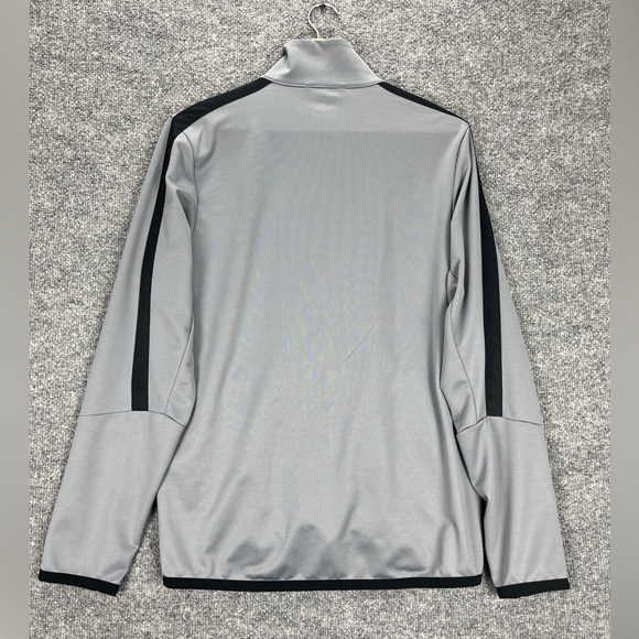 Nike Dri-Fit Zip Up Jacket Men Small Grey & Black Mock Neck Running Activewear - Picture 3 of 7